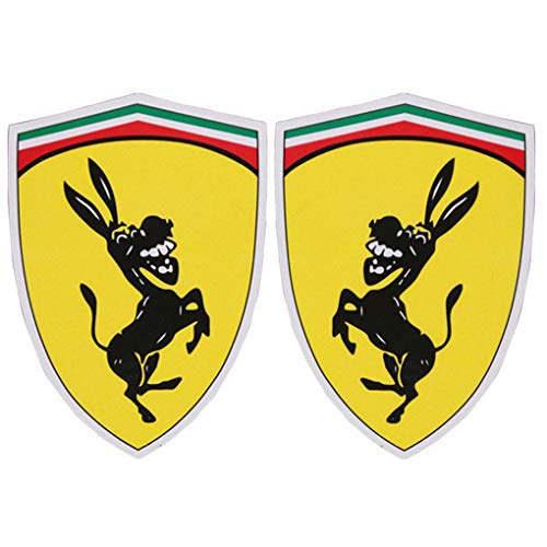 Stebela 1Pair Lustige Eselschlange Hundemuster 11x13cm Reflektierende Auto Aufkleberabdeckung Kompatibel für Ferrari von Stebela