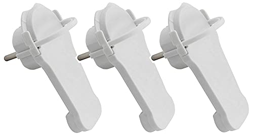 3 Stück (!!) Winkelstecker extraflach weiß/für Leitungen 3x 1,0 mm² oder 1,5 mm² / IP20 Innenbereich/Schuko-Stecker/Flachstecker ideal hinter Möbel. WeBaSo Spar-Pack WSP3x60-FlStW von DIW-Funk