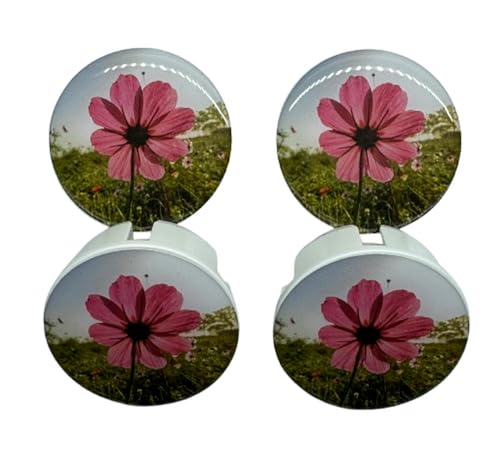 Steckel 4 Stück Deko MS-402-Blume_rot dekorative Steckdosen Abdeckung hochwertige Domingbeschichtung Deckel Steckdosendeckel Abdeckung für saubere Schuko-Steckdosen Steckdosenleisten Spritzschutz von Steckel