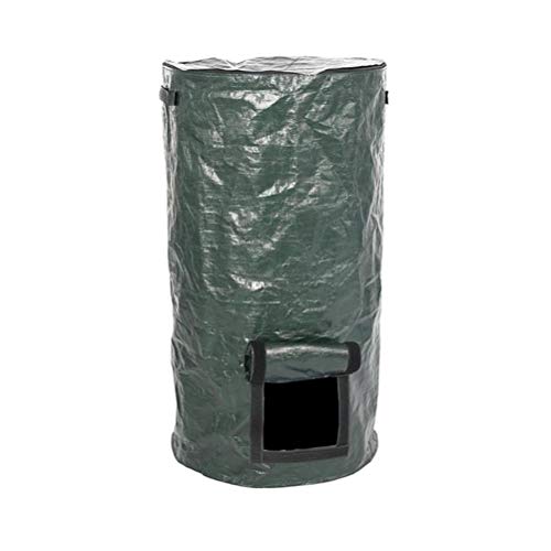 Stecto Kompostsack, Gärbeutel für umweltfreundlichen Kompost mit Reißverschluss und Doppelgriffen, faltbarer Abfalleimer für Küche und Garten von Stecto