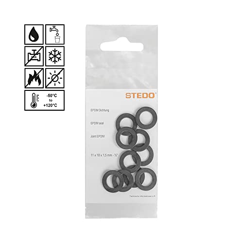 STEDO EPDM Dichtung, 11 x 18 x 1,5 mm (VE 10 Stück) - 933748 von Stedo