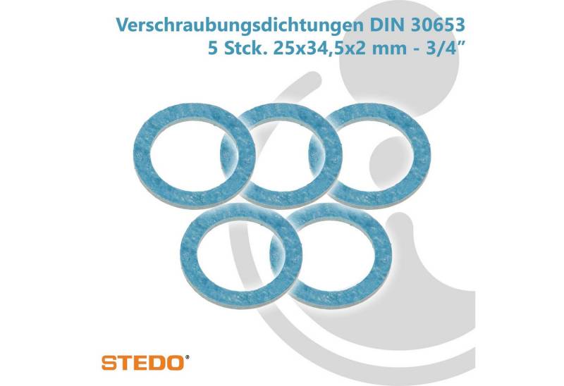 Stedo Dichtring HD Pressdichtung, für Rohrverschraubung im Heizungsbau mit Markierung von Stedo