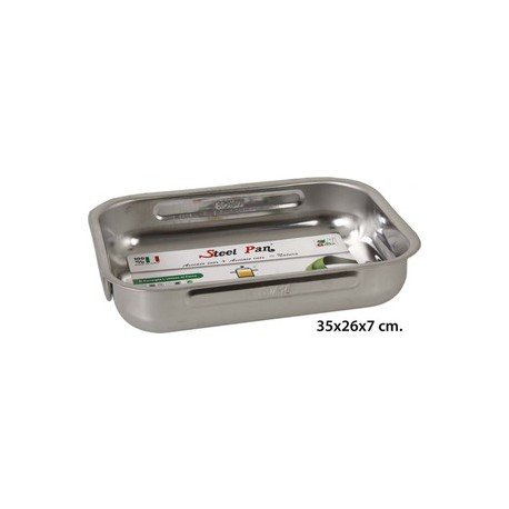 Steel Pan - Rechteckiger Bräter, Edelstahl, 35 cm. von Steel Pan