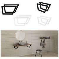 Wandkonsole Schräg Waschtischhalterung Regalträger Halterung Waschbecken Befestigung Regal Schwarz Weiß von SteelDesign24