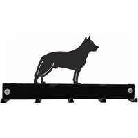 Australian Cattledog Haken Mantel-/Schlüssel-Aufhänger - Schwarze Metall-Wandgarderobe Blei-Hakenleiste von SteelImagesUK