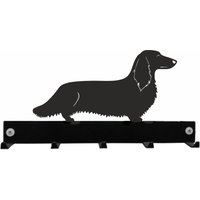 Dackel Langhaarige Haken Mantel/Schlüssel Aufhänger - Schwarze Metall Wand Kleiderhaken Blei Rack von SteelImagesUK