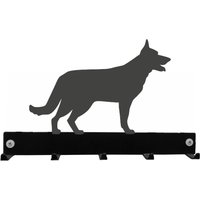 Deutscher Schäferhund Haken Mantel/Schlüssel Aufhänger - Schwarze Metall Wand Montiert Kleiderhaken Blei Hakenleiste von SteelImagesUK