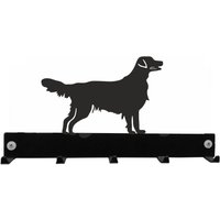 Flat Coated Retriever Schlüsselhaken Mantel/Schlüssel Aufhänger - An Der Wand Befestigte Schwarze Metallkleiderhaken Blei-Hakenleiste von SteelImagesUK