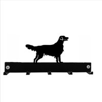 Flat Coated Retriever Schlüsselhaken Mantel/Schlüssel Aufhänger - An Der Wand Befestigte Schwarze Metallkleiderhaken Blei-Hakenleiste von SteelImagesUK