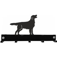 Flat Coated Retriever Schlüsselhaken Mantel/Schlüssel Aufhänger - An Der Wand Befestigte Schwarze Metallkleiderhaken Blei-Hakenleiste von SteelImagesUK