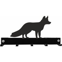Fox 5 Kleiderhaken/Schlüsselhalter - Schwarze Metall Wandgarderobe Bleihakenleiste von SteelImagesUK