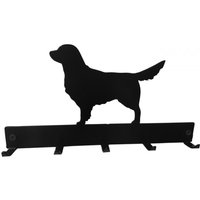 Golden Retriever Mantel/Schlüssel Aufhänger - Schwarze Metall Wand Montiert Kleider Haken Blei Rack von SteelImagesUK