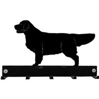 Golden Retriever Mantel/Schlüssel Aufhänger - Schwarze Metall Wand Montiert Kleider Haken Blei Rack von SteelImagesUK