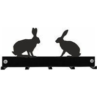 Hares Haken-Garderoben-/Schlüssel-Aufhänger - Schwarze Metallwand Befestigte Kleiderhaken Blei-Haken-Rack von SteelImagesUK