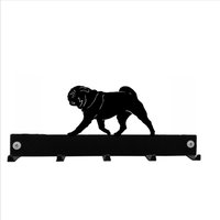 Mops-Kleider-/Schlüssel-Aufhänger - Schwarze Metall-Wand-Kleiderhaken Blei-Hakenleiste von SteelImagesUK