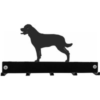 Rottweiler Garderoben-/Schlüssel-Aufhänger - Schwarze Wandgarderobe Aus Metall Blei-Hakenleiste von SteelImagesUK