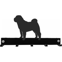 Shar Pei Kleiderhaken/Schlüsselhalter - An Der Wand Befestigte Schwarze Metallkleiderhaken Blei-Hakenleiste von SteelImagesUK