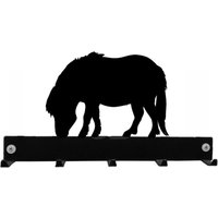 Shetland Pony Garderoben-/Schlüssel-Aufhänger - Schwarze Wandgarderobe Aus Metall Blei-Hakenleiste von SteelImagesUK