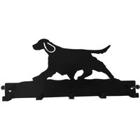 Springer Spaniel Mantel/Schlüssel Kleiderhaken - Schwarze Metall Wand Blei Haken Rack von SteelImagesUK