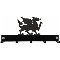 Welsh Dragon Garderoben-/Schlüssel-Aufhänger - Schwarze Wandgarderobe Aus Metall Blei-Hakenleiste von SteelImagesUK