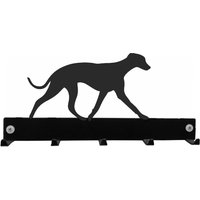 Whippet Walking Coat/Key Hanger - Schwarze Metall Wand Montiert Kleiderhaken Blei Haken Rack von SteelImagesUK