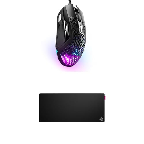 SteelSeries Aerox 5 - RGB Gaming-Mouse - Federleicht und wasserabweisend - Optischer TrueMove Air-Sensor mit 18K DPI QcK XL Performance Speed Gaming-Mauspad 900x400mm von SteelSeries