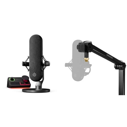SteelSeries Alias Pro Kit – XLR-Mikrofon + Stream-Mixer -Streaming und Podcasting + Pro Mikrofon-Schwenkarm – Für Gaming, Streaming und Podcasting von SteelSeries