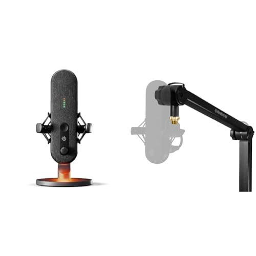 SteelSeries Alias USB-Mikrofon für PC Streaming und Podcasting – KI-gestützte Geräuschunterdrückung – LED-Stummschalttaste + Pegelüberwachung – Stoßdämpfer + Pro Mikrofon-Schwenkarm SteelSeries Alias USB-Mikrofon für PC Streaming und Podcasting – KI-gestützte Geräuschunterdrückung – LED-Stummschalttaste + Pegelüberwachung – Stoßdämpfer + Pro Mikrofon-Schwenkarm von SteelSeries