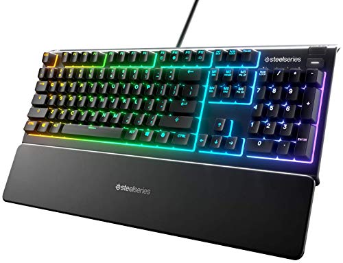 SteelSeries Apex 3 - Gaming Tastatur - 10-Zonen RGB-Beleuchtung - Premium magnetische Handballenauflage - Türkisch (QWERTY) Layout von SteelSeries