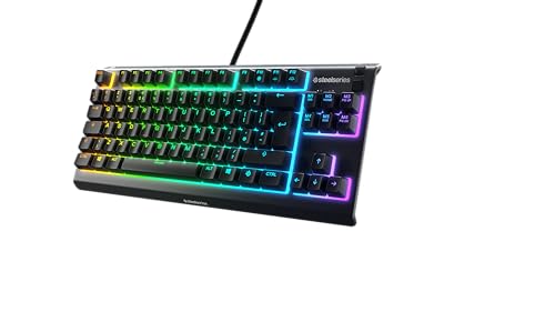 SteelSeries Apex 3 TKL - RGB Gaming-Tastatur - Kompakter Tenkeyless-Formfaktor - 8-Zonen-RGB-Beleuchtung - Englisch (QWERTY) Layout von SteelSeries