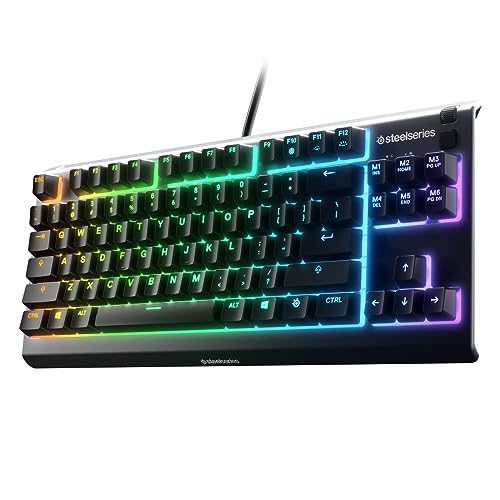 SteelSeries Apex 3 TKL RGB Gaming Tastatur - Tenkeyless Compact Formfaktor - 8-Zonen RGB Beleuchtung - IP32 Wasser- & Staubabweisend - Flüsterleiser Gaming Switch - Gaming Grade Anti-Ghosting SteelSeries Apex 3 TKL RGB Gaming Tastatur - Tenkeyless Compact Formfaktor - 8-Zonen RGB Beleuchtung - IP32 Wasser- & Staubabweisend - Flüsterleiser Gaming Switch - Gaming Grade Anti-Ghosting von SteelSeries