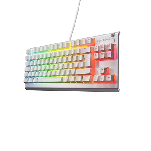 SteelSeries Apex 3 TKL White RGB Gaming-Tastatur – Kompakter Tenkeyless-Formfaktor – 8-Zonen-RGB-Beleuchtung – Wasser- und Staubresistenz – Flüsterleise Gaming-Switches - UK Layout QWERTY SteelSeries Apex 3 TKL White RGB Gaming-Tastatur – Kompakter Tenkeyless-Formfaktor – 8-Zonen-RGB-Beleuchtung – Wasser- und Staubresistenz – Flüsterleise Gaming-Switches - UK Layout QWERTY von SteelSeries