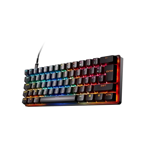 SteelSeries Apex Pro Mini Gen 3 - HyperMagnetic Gaming-Tastatur - OmniPoint 3.0 Switches - Anpassbares Ansprechverhalten - Rapid Trigger - Rapid Tap/SOCD - OLED - PBT-Keycaps - USB-C -FR Layout AZERTY von SteelSeries
