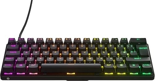 SteelSeries Apex Pro Mini HyperMagnetic Gaming-Tastatur – Die weltweit schnellste Tastatur – Anpassbares Ansprechverhalten – 60%-Formfaktor – RGB – PBT-Keycaps – USB-C – Englisch Tastatur QWERTY von SteelSeries