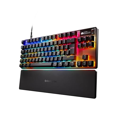 SteelSeries Apex Pro TKL Gen 3 - HyperMagnetic Gaming-Tastatur - OmniPoint 3.0 Switches - Anpassbares Ansprechverhalten - Rapid Trigger - Rapid Tap/SOCD - OLED - PBT-Keycaps - USB-C -NOR Layout QWERTY von SteelSeries