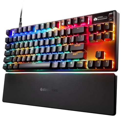SteelSeries Apex Pro TKL Gen 3 - HyperMagnetic Gaming-Tastatur - OmniPoint 3.0 Switches - Anpassbares Ansprechverhalten - Rapid Trigger - Rapid Tap/SOCD - OLED - PBT-Keycaps - USB-C - US Layout QWERTY von SteelSeries