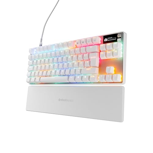 SteelSeries Apex Pro TKL Gen 3 Weiß - HyperMagnetic Gaming-Tastatur - OmniPoint 3.0 Switches - Anpassbares Ansprechverhalten - Rapid Trigger - Rapid Tap/SOCD - OLED - PBT-Keycaps - USB-C - DE QWERTZ von SteelSeries