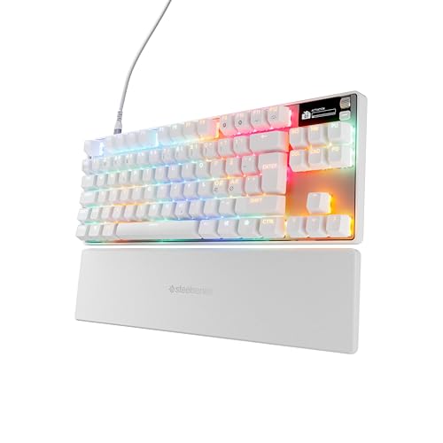 SteelSeries Apex Pro TKL Gen 3 Weiß - HyperMagnetic Gaming-Tastatur - OmniPoint 3.0 Switches - Anpassbares Ansprechverhalten - Rapid Trigger - Rapid Tap/SOCD - OLED - PBT-Keycaps - USB-C - NOR QWERTY von SteelSeries