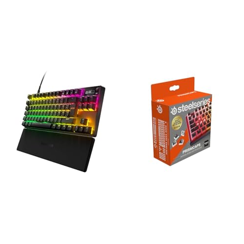 SteelSeries Apex Pro TKL HyperMagnetic Gaming-Tastatur & PrismCaps – Double-Shot-Tastenset mit „Pudding“-Optik von SteelSeries