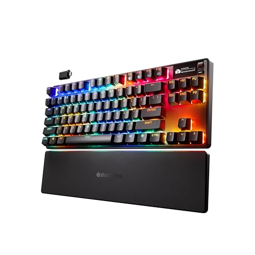 SteelSeries Apex Pro TKL Wireless Gen 3 - HyperMagnetic Gaming-Tastatur - OmniPoint 3.0 Switches - Anpassbares Ansprechverhalten - Sofort einsetzbare Presets - Rapid Tap/SOCD - OLED - US QWERTY Layout von SteelSeries