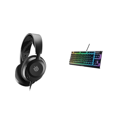 SteelSeries Arctis Nova 1 - Multi-System Gaming-Headset – Hi-Fi-Treiber & Apex 3 TKL - RGB Gaming-Tastatur - Kompakter Tenkeyless-Formfaktor - 8-Zonen-RGB-Beleuchtung - Deutsches (QWERTZ) Layout von SteelSeries