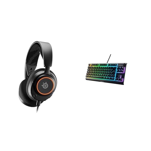 SteelSeries Arctis Nova 3 - Multi-System Gaming-Headset – Hi-Fi-Treiber & Apex 3 TKL - RGB Gaming-Tastatur - Kompakter Tenkeyless-Formfaktor - 8-Zonen-RGB-Beleuchtung - Deutsches (QWERTZ) Layout von SteelSeries