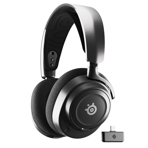 SteelSeries Arctis Nova 7 Wireless Multi-Plattform Gaming-Headset– PC, PS5, VR – Magnetische Neodym-Treiber– 2,4 GHz+ Bluetooth-Sound– 38 Std. Akkulaufzeit via USB-C– ClearCast Gen 2 KI-Mik von SteelSeries