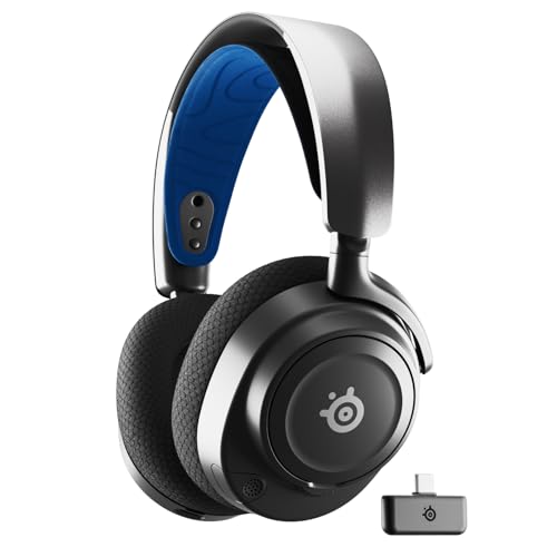 SteelSeries Arctis Nova 7P Wireless Multi-Plattform Gaming-Headset– PS5,PC – Magnetische Neodym-Treiber– 2,4 GHz + Mischbarer Bluetooth-Sound – 38 Std. Akkulaufzeit– ClearCast Gen 2 KI-Mik von SteelSeries