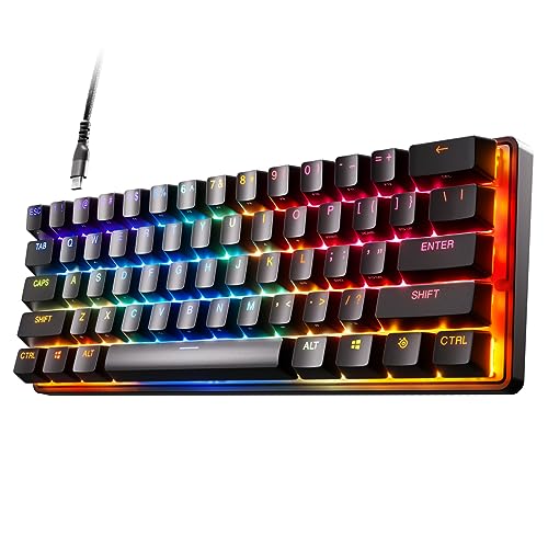 SteelSeries Apex 9 Mini – HotSwap Optische Mini-Tastatur – 60% kompaktes Design – optische Schalter – RGB-Anpassung – Rahmen aus Aluminiumlegierung – Double Shot PBT-Tastenkappe von SteelSeries