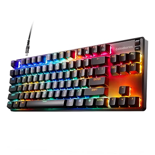 SteelSeries Apex 9 TKL – HotSwap Optische Mini-Tastatur – TKL Esports Design – optische Schalter – RGB-Anpassung – Rahmen aus Aluminiumlegierung – Double Shot PBT-Tastenkappen von SteelSeries