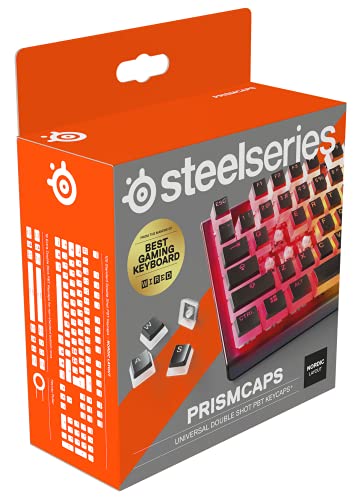 SteelSeries PrismCaps – Double-Shot-Tastenset mit „Pudding“-Optik – Kompatibilität mit allen gängigen mechanischen Tastaturen – MX-Stößel – Schwarz (Skandinavisches Tastaturlayout) von SteelSeries