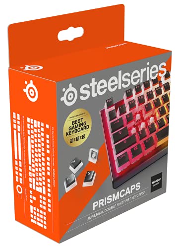 SteelSeries PrismCaps – Double-Shot-Tastenset mit „Pudding“-Optik – Kompatibilität mit allen gängigen mechanischen Tastaturen – MX-Stößel – Schwarz (Skandinavisches Tastaturlayout) von SteelSeries