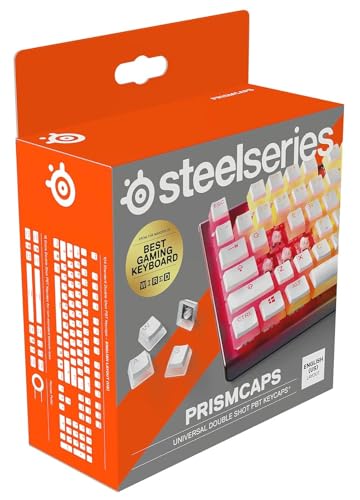 SteelSeries PrismCaps – Double-Shot-Tastenset mit „Pudding“-Optik – Kompatibilität mit allen gängigen mechanischen Tastaturen – MX-Stößel – Weiß (US-Tastaturlayout) von SteelSeries