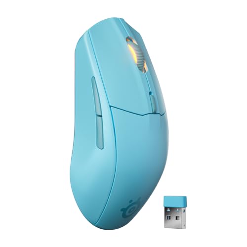 SteelSeries Rival 3 Wireless Gen 2 Gaming-Maus – 2,4 GHz und Bluetooth – 18.000 DPI TrueMove Air-Optiksensor – 60 Mio. Klicks garantiert – Ultraleicht – PTFE-Gleitfüße - Aqua von SteelSeries